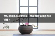 季报增值税怎么做分录（季度报增值税税怎么操作）