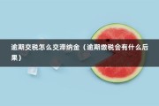 逾期交税怎么交滞纳金（逾期缴税会有什么后果）