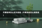 开票税率怎么改为免税（开票系统怎么调免税）