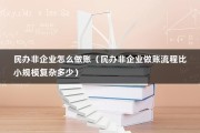 民办非企业怎么做账（民办非企业做账流程比小规模复杂多少）