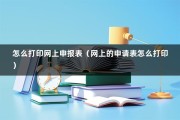 怎么打印网上申报表（网上的申请表怎么打印）