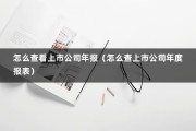 怎么查看上市公司年报（怎么查上市公司年度报表）