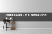 3的税率怎么计算公式（3的税率和13的税率比较）