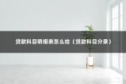 贷款科目明细表怎么给（贷款科目分录）