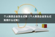 个人独资企业怎么记账（个人独资企业怎么记账用什么记账）