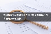 如何查询专利有没有被注册（如何查看自己的专利有没有被授权）